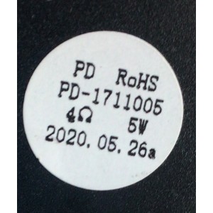 KIT DE BOCINAS ( 2 PZ ) PARA TV INSIGNIA / NUMERO DE PARTE PD-1711005 / 4Ω / 5W / 2020.05.26ᵃ / MODELO NS-24D310NA21